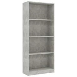 VidaXL Boekenkast Met 4 Schappen 60x24x142 Cm Bewerkt Hout Betongrijs