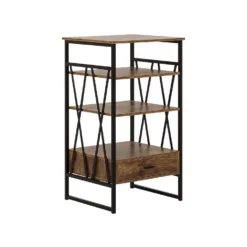 Beliani Boekenkast KEENE - Donkere Houtkleur Vezelplaat