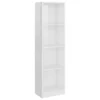 VidaXL Boekenkast Met 4 Schappen 40x24x142 Cm Spaanplaat Hoogglans Wit