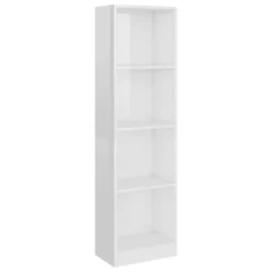 VidaXL Boekenkast Met 4 Schappen 40x24x142 Cm Spaanplaat Hoogglans Wit
