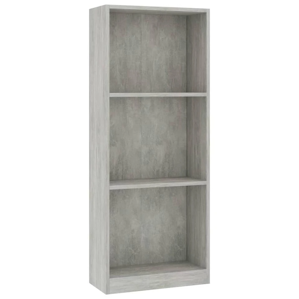 VidaXL Boekenkast Met 3 Schappen 40x24x108 Cm Bewerkt Hout Betongrijs