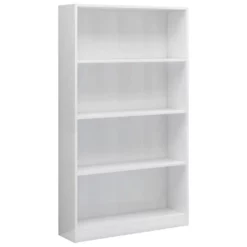 VidaXL Boekenkast 4 Schappen 80x24x142 Cm Bewerkt Hout Hoogglans Wit