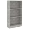VidaXL Boekenkast Met 3 Schappen 60x24x109 Cm Bewerkt Hout Betongrijs