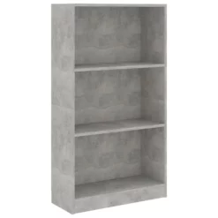 VidaXL Boekenkast Met 3 Schappen 60x24x109 Cm Bewerkt Hout Betongrijs