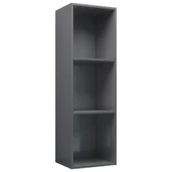 VidaXL Boekenkast/tv-meubel 36x30x114 Cm Bewerkt Hout Hoogglans Grijs