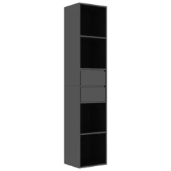 VidaXL Boekenkast 36x30x171 Cm Spaanplaat Hoogglans Zwart