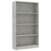 VidaXL Boekenkast Met 4 Schappen 80x24x142 Cm Bewerkt Hout Betongrijs
