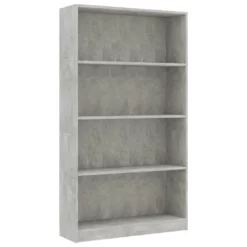 VidaXL Boekenkast Met 4 Schappen 80x24x142 Cm Bewerkt Hout Betongrijs