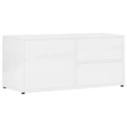 VidaXL Tv-meubel 80x34x36 Cm Spaanplaat Hoogglans Wit