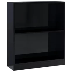 VidaXL Boekenkast 60x24x74,5 Cm Bewerkt Hout Hoogglans Zwart
