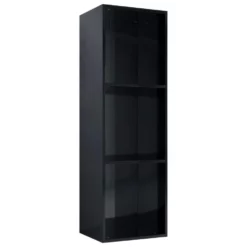 VidaXL Boekenkast/tv-meubel 36x30x114 Cm Bewerkt Hout Hoogglans Zwart