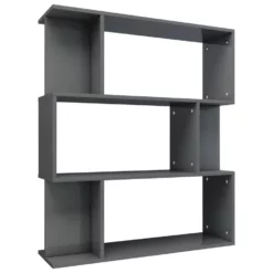 VidaXL Boekenkast/kamerscherm 80x24x96 Cm Bewerkt Hout Hoogglans Grijs