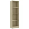 VidaXL Boekenkast Met 4 Schappen 40x24x142 Cm Bewerkt Hout Sonoma Eik