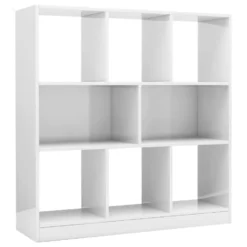 VidaXL Boekenkast 97,5x29,5x100 Cm Spaanplaat Hoogglans Wit