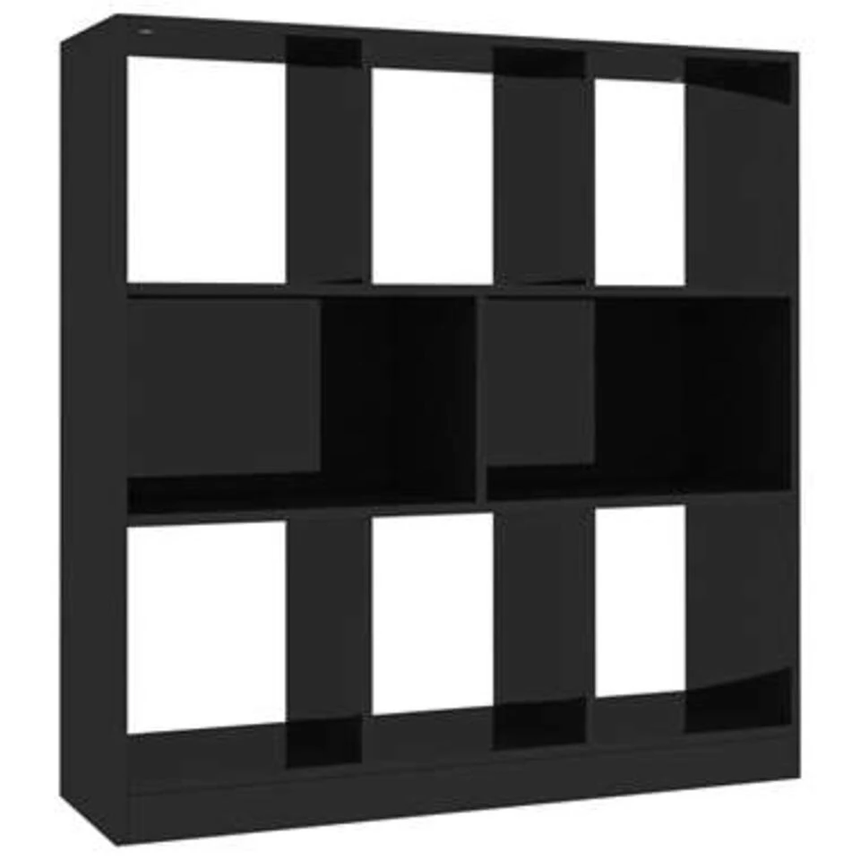 VidaXL Boekenkast 97,5x29,5x100 Cm Bewerkt Hout Hoogglans Zwart