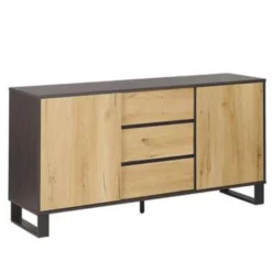 Beliani Sideboard ELDA - Lichte Houtkleur Mdf, Spaanplaat