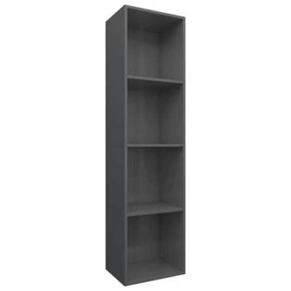 VidaXL Boekenkast/tv-meubel 36x30x143 Cm Bewerkt Hout Hoogglans Grijs