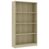 VidaXL Boekenkast Met 4 Schappen 80x24x142 Cm Bewerkt Hout Sonoma Eik