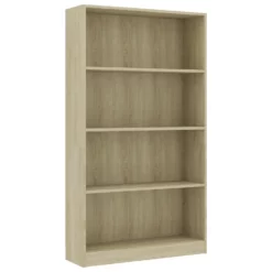 VidaXL Boekenkast Met 4 Schappen 80x24x142 Cm Bewerkt Hout Sonoma Eik