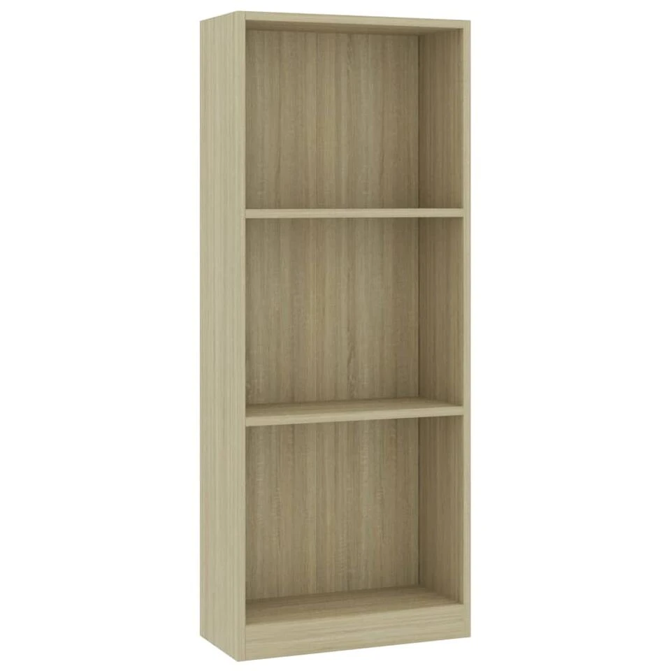 VidaXL Boekenkast Met 3 Schappen 40x24x108 Cm Bewerkt Hout Sonoma Eik