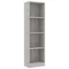 VidaXL Boekenkast Met 4 Schappen 40x24x142 Cm Bewerkt Hout Betongrijs