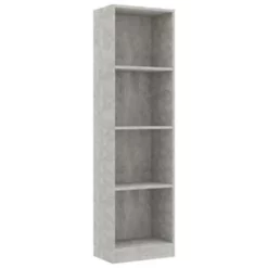 VidaXL Boekenkast Met 4 Schappen 40x24x142 Cm Bewerkt Hout Betongrijs