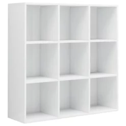 VidaXL Boekenkast 98x30x98 Cm Spaanplaat Hoogglans Wit