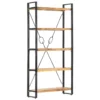 VidaXL Boekenkast Met 5 Schappen 90x30x180 Cm Massief Mangohout