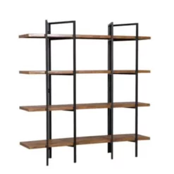 Beliani Boekenkast COMPTON - Donkere Houtkleur Mdf