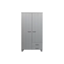 WOOOD Dennis Kast Met Laden - Grenen - Betongrijs - 202x111x55