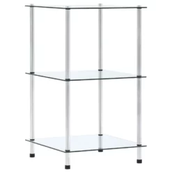 VidaXL Kastje 3-laags 40x40x67 Cm Gehard Glas Transparant