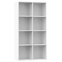 VidaXL Boekenkast/dressoir 66x30x130 Cm Bewerkt Hout Hoogglans Wit