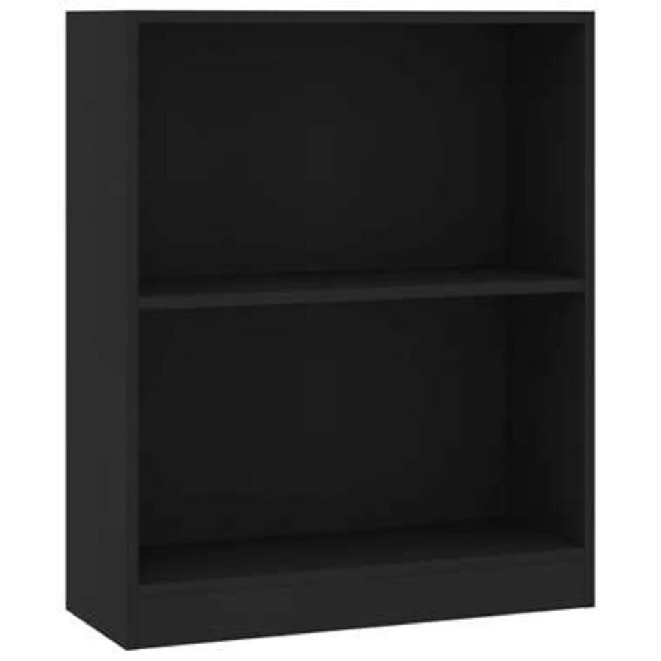 VidaXL Boekenkast 60x24x74,5 Cm Bewerkt Hout Zwart - Afbeelding 2