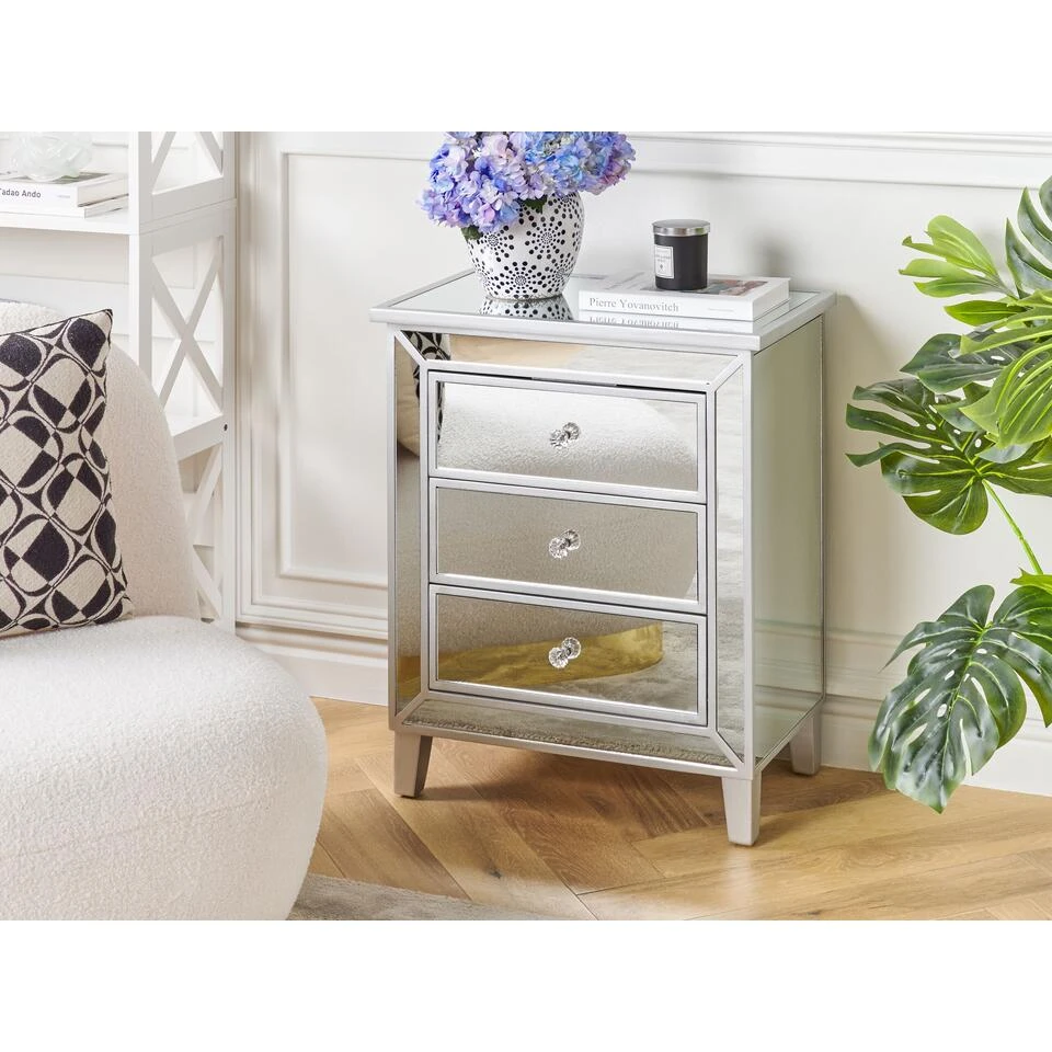 Beliani Commode BREVES - Zilver Glas - Afbeelding 2