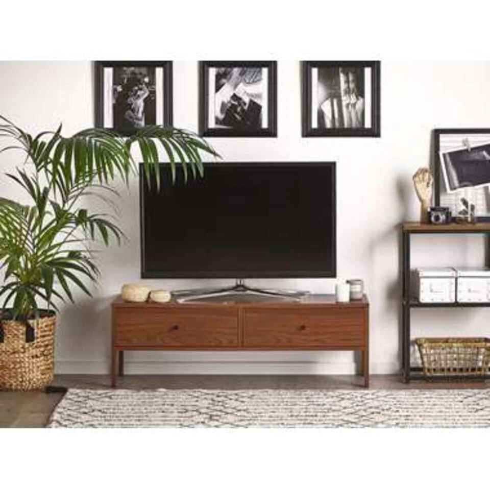 Beliani TV-kast CORINA - Donkere Houtkleur Mdf - Afbeelding 2