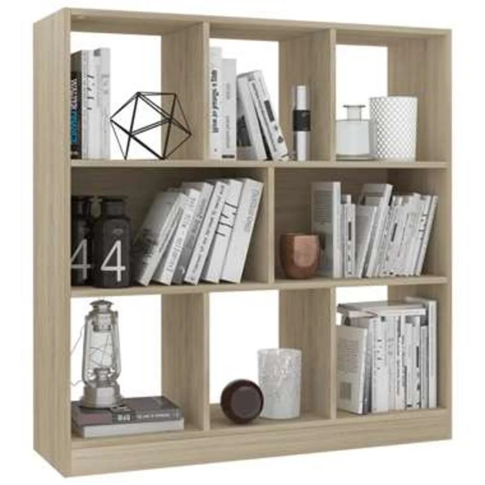 VidaXL Boekenkast 97,5x29,5x100 Cm Bewerkt Hout Sonoma Eikenkleurig - Afbeelding 2