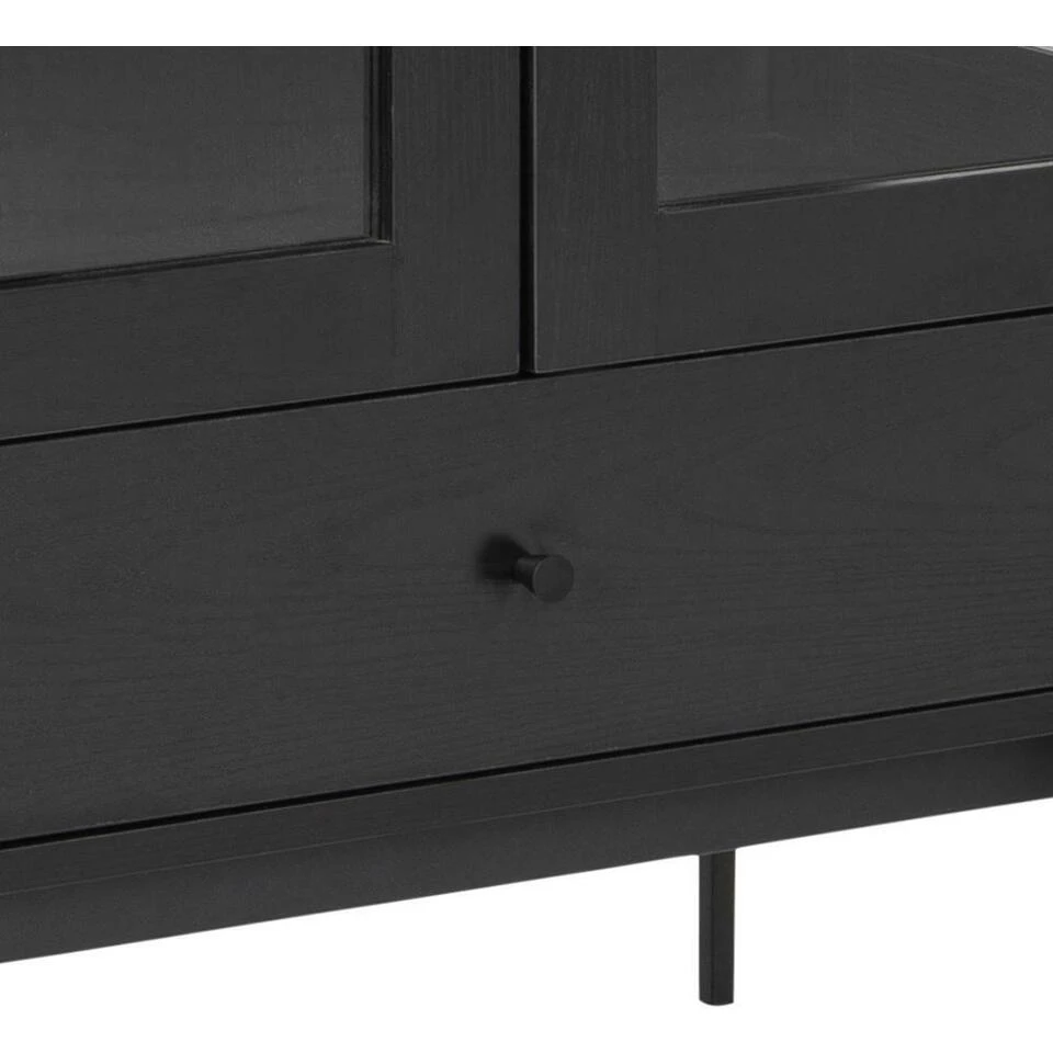 Sohome Vitrinekast Jennah - 75 X 152cm - Zwart - Afbeelding 3