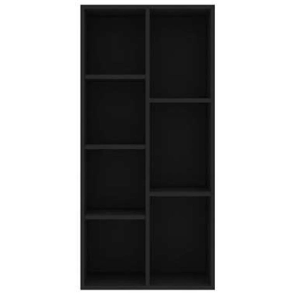 VidaXL Boekenkast 50x25x106 Cm Bewerkt Hout Zwart - Afbeelding 4