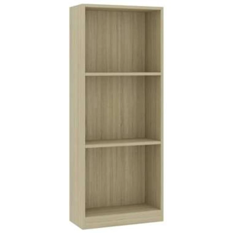 VidaXL Boekenkast Met 3 Schappen 40x24x108 Cm Bewerkt Hout Sonoma Eik - Afbeelding 2