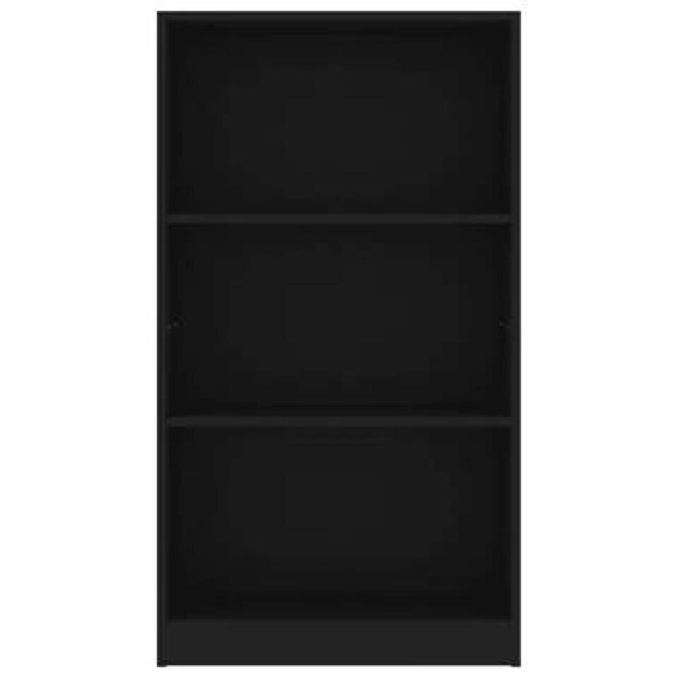 VidaXL Boekenkast Met 3 Schappen 60x24x109 Cm Bewerkt Hout Zwart - Afbeelding 4