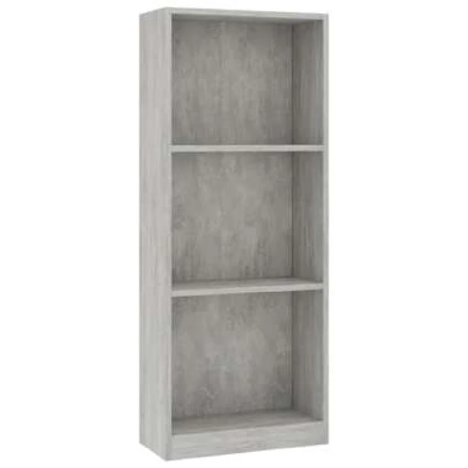 VidaXL Boekenkast Met 3 Schappen 40x24x108 Cm Bewerkt Hout Betongrijs - Afbeelding 2