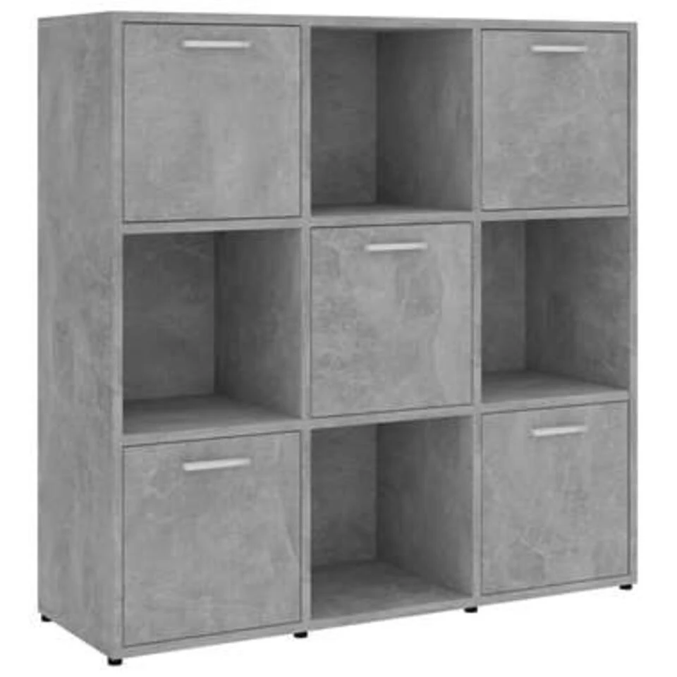VidaXL Boekenkast 90x30x90 Cm Spaanplaat Betongrijs - Afbeelding 2
