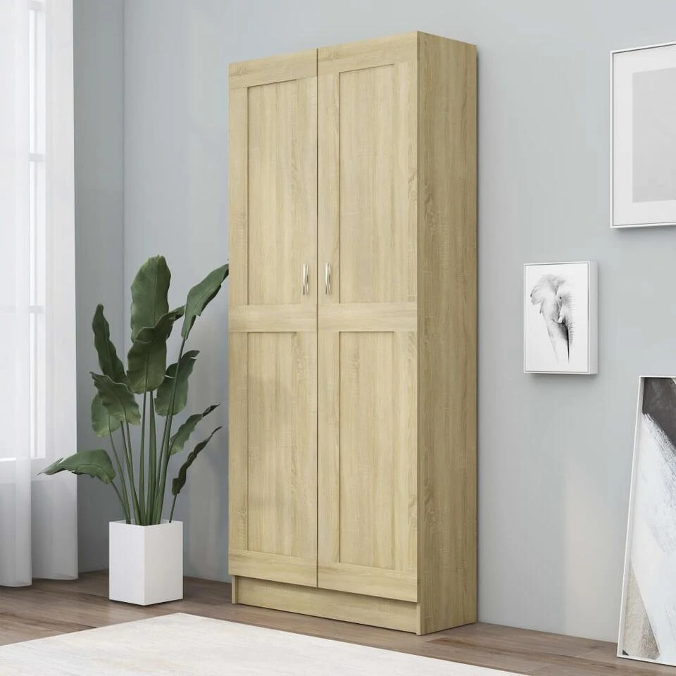 VidaXL Boekenkast 82,5x30,5x185,5 Cm Spaanplaat Sonoma Eikenkleur - Afbeelding 2