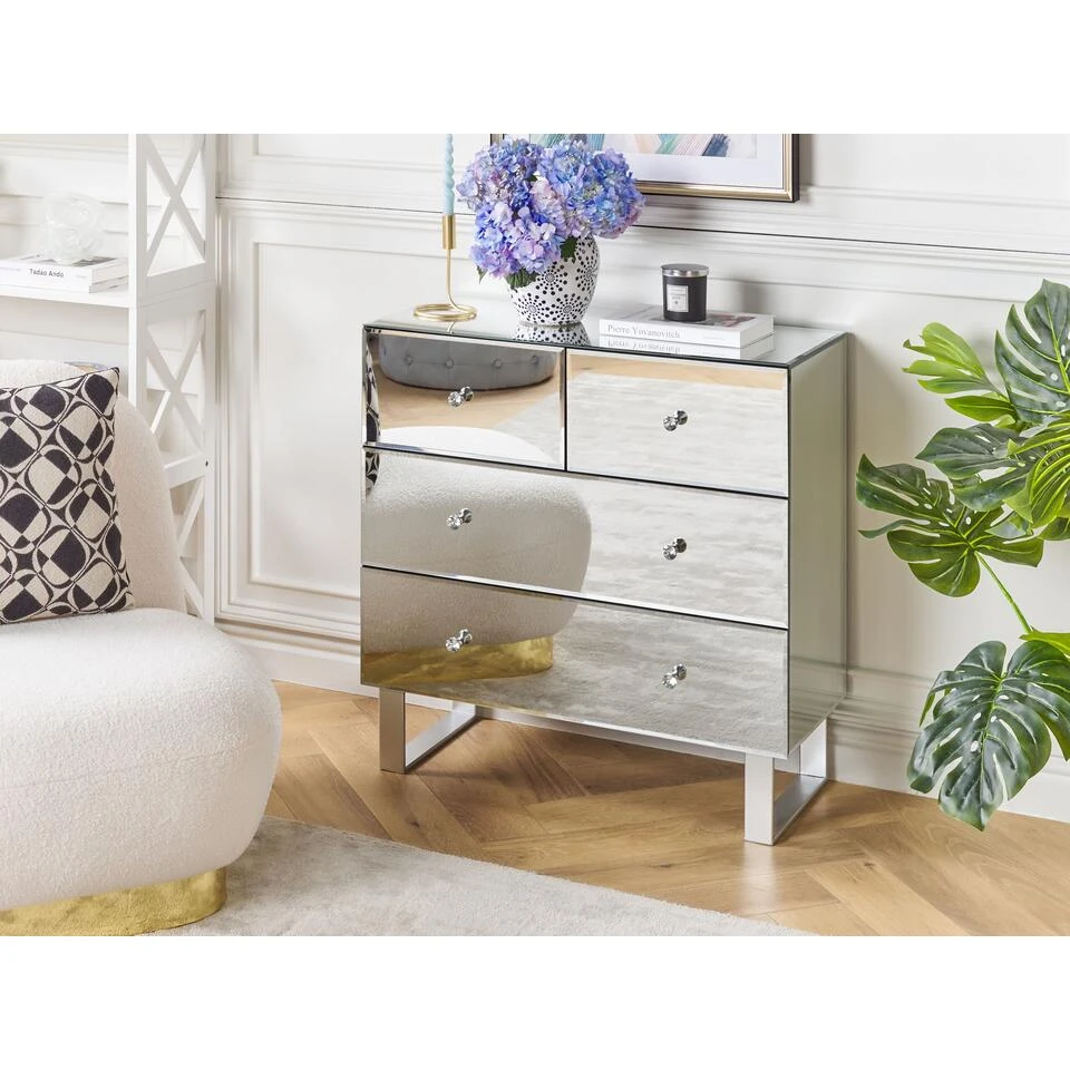 Beliani Commode NESLE - Zilver Glas - Afbeelding 2