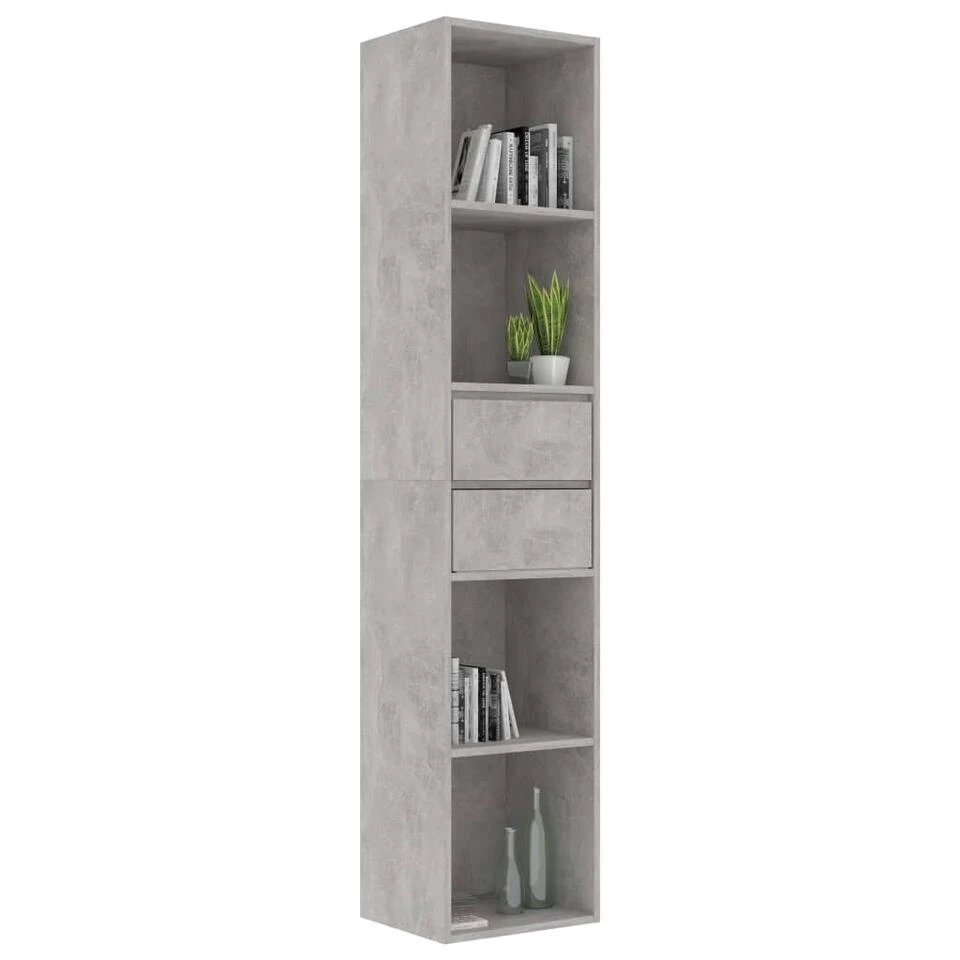 VidaXL Boekenkast 36x30x171 Cm Spaanplaat Betongrijs - Afbeelding 3