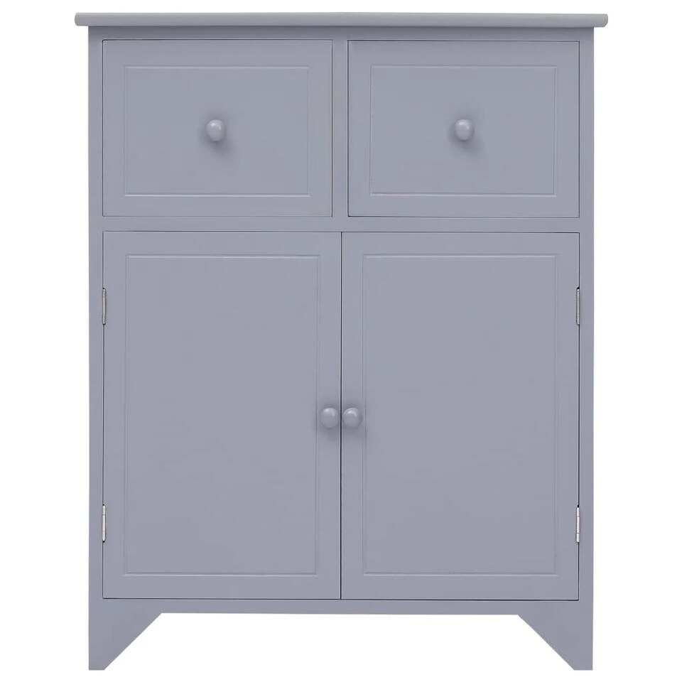 VidaXL Bijzetkast 60x30x75 Cm Paulowniahout Grijs - Afbeelding 3