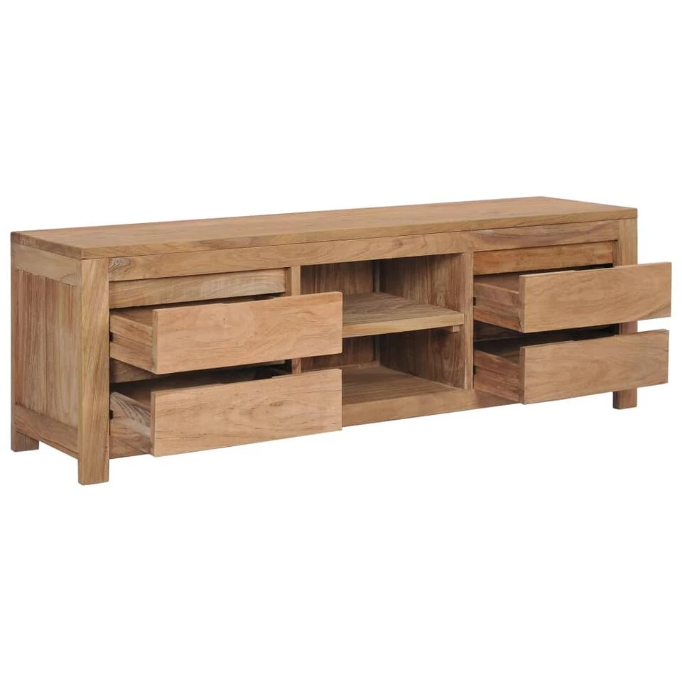 VidaXL Tv-meubel 115x30x40 Cm Massief Teakhout - Afbeelding 3