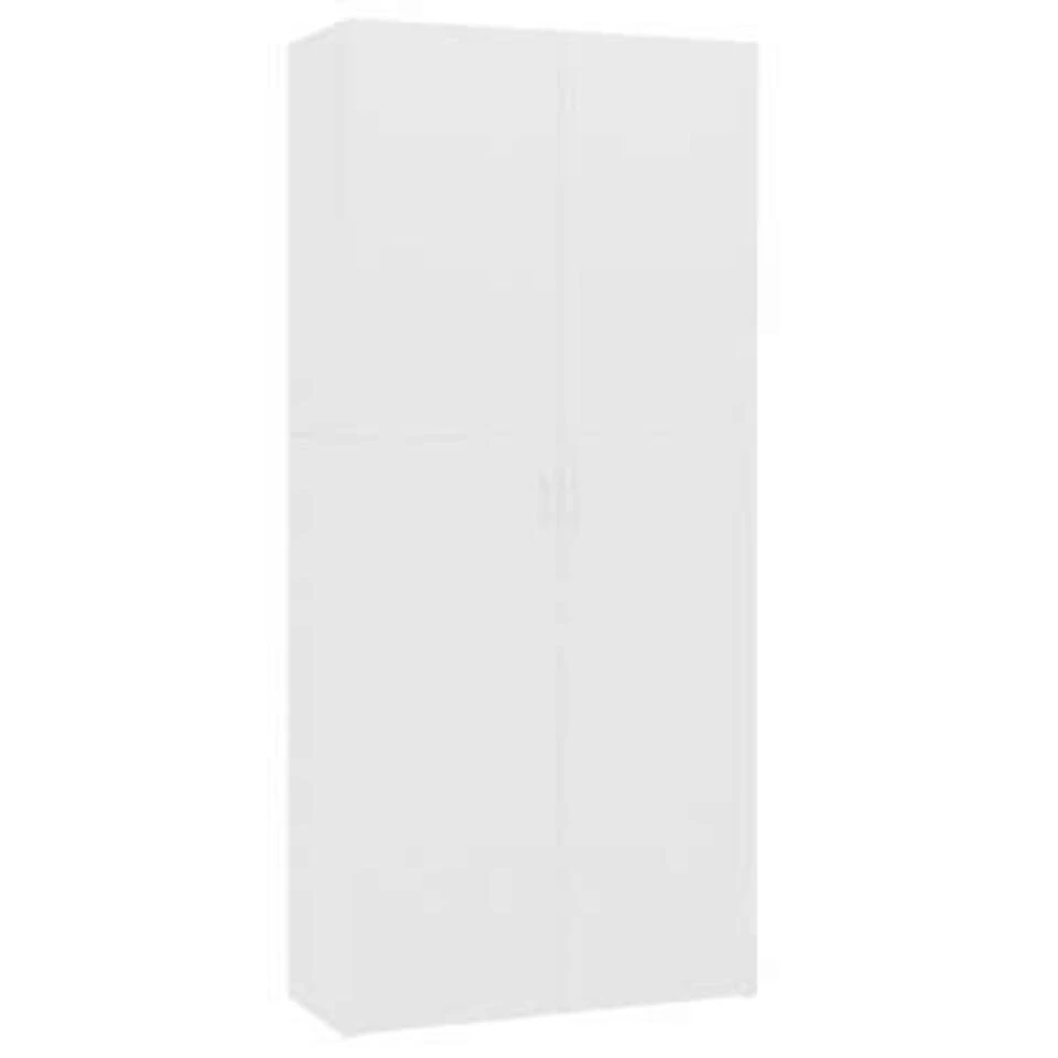 VidaXL Schoenenkast 80x35,5x180 Cm Bewerkt Hout Wit - Afbeelding 2