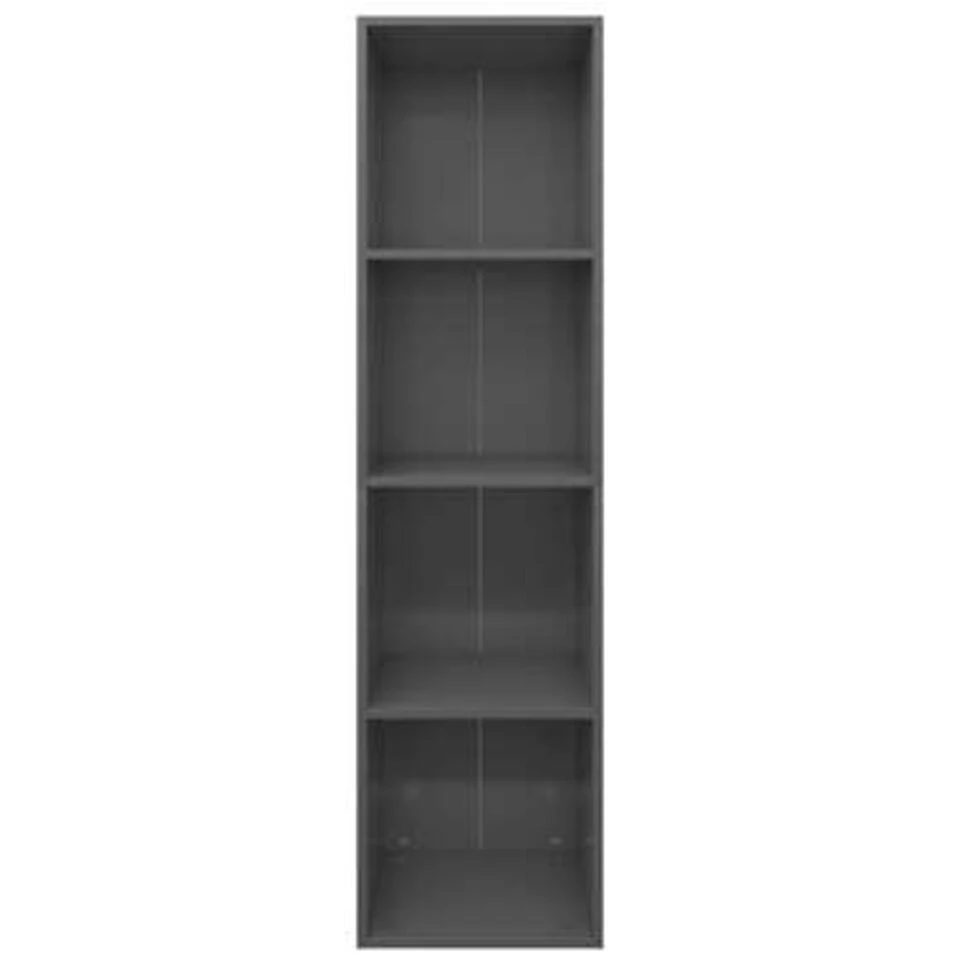 VidaXL Boekenkast/tv-meubel 36x30x143 Cm Bewerkt Hout Hoogglans Grijs - Afbeelding 4