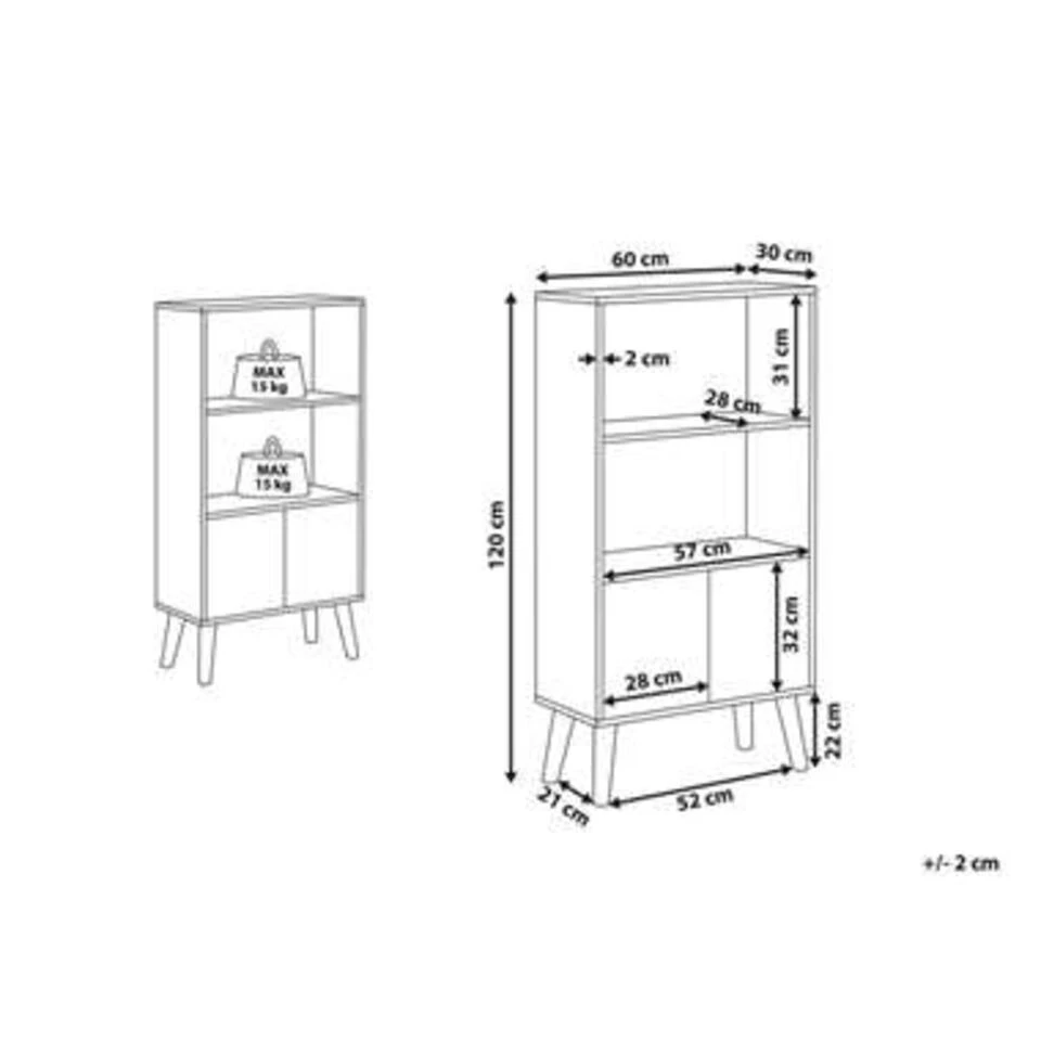 Beliani Boekenkast VICOSA - Donkere Houtkleur Spaanplaat, Rubberhout - Afbeelding 4